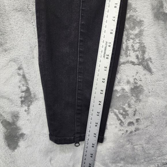 Liverpool Jeans Womens 18W Black Pull On Moto Front Back Seam Zip Hem Jegging - Picture 15 of 16